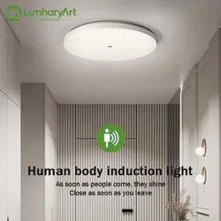 Luz LED de techo con Sensor de movimiento, luz de detección infrarroja humana para escalera, garaje, pasillo, almacén, accesorios de iluminación interior