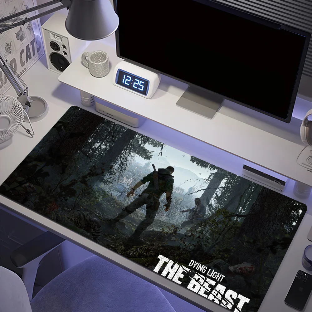 D-Dying Light The B-Beast Game Mouse Pad Desk Mat Large Non-slip Anti-fray Keyboard Ergonomic Office Rubber PC Home Custom