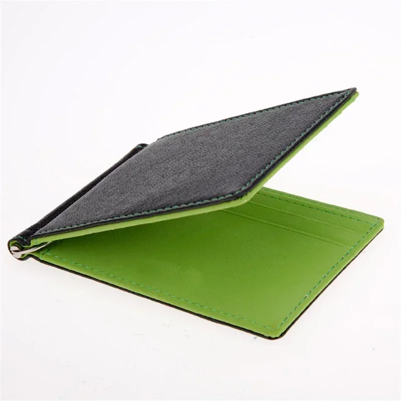 New Solid Color Men Wallet Small Short Skin Wallets Purses PU Leather Money Clips Solid Thin Wallet  Men Purses 4 Colors