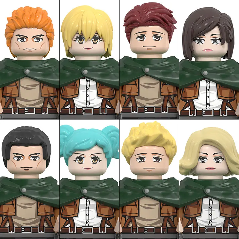 

WM6166 Attack on Titan Levi Ackerman Eren Mikasa giant Annie Japanese anime bricks mini action toy figures building blocks Gifts