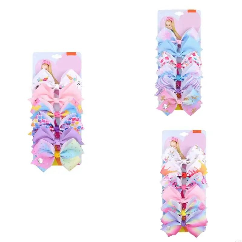 

77HE 6pcs детские аксессуары для волос безопасная эластичная мода мода Barrettes Легко использовать для родителей быстрое рутина
