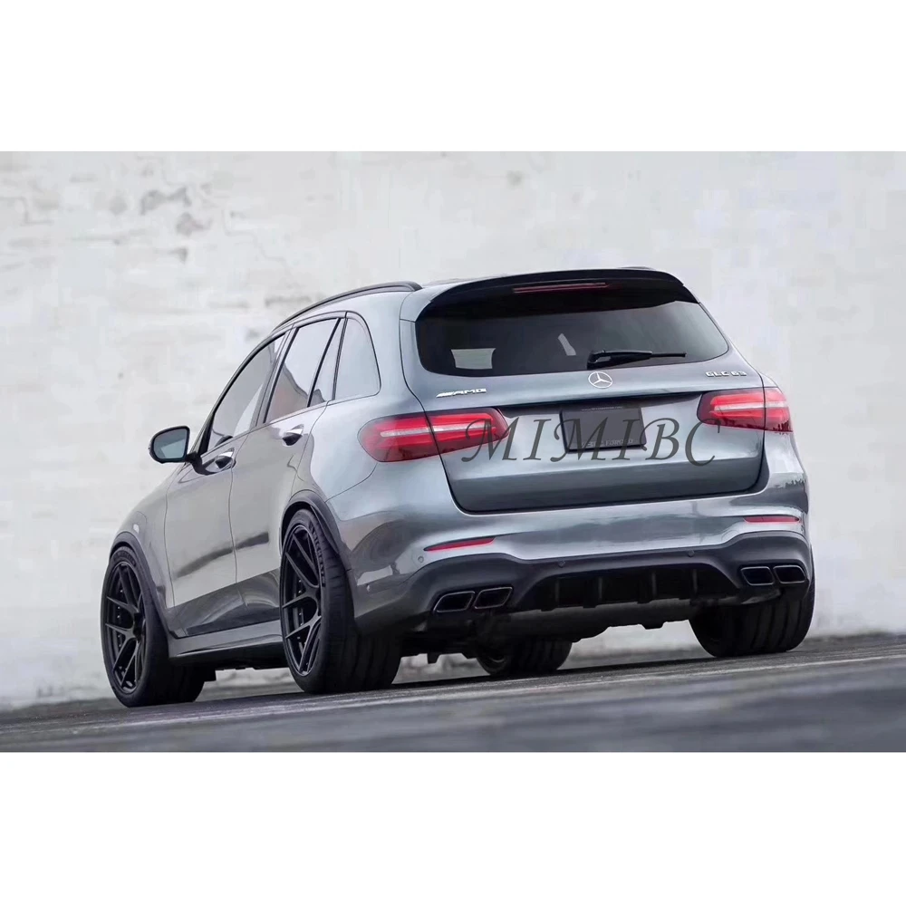 FOR Mercedes Benz GLC X253 Sport  GLC63AMG 2017+ Car Styling Rear Lip PP Rear Diffuser with Exhaust Tips