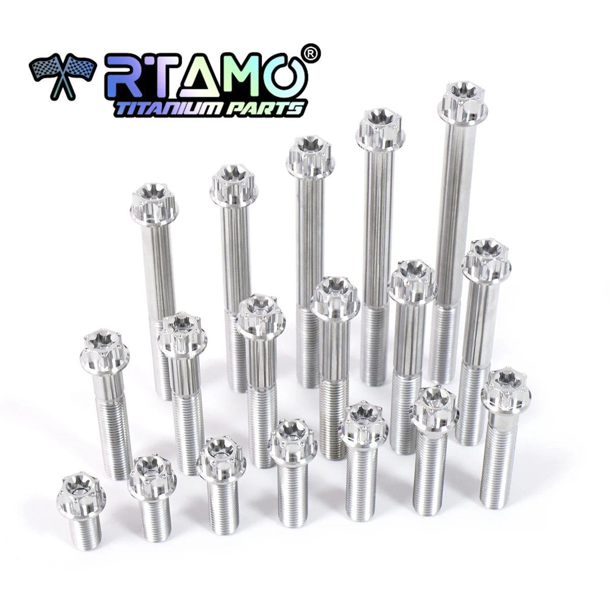 RTAMO مسمار لولبي من التيتانيوم Gr5 بمسمار لولبي لأنبوب عادم تعديل الدراجة النارية (1 *)