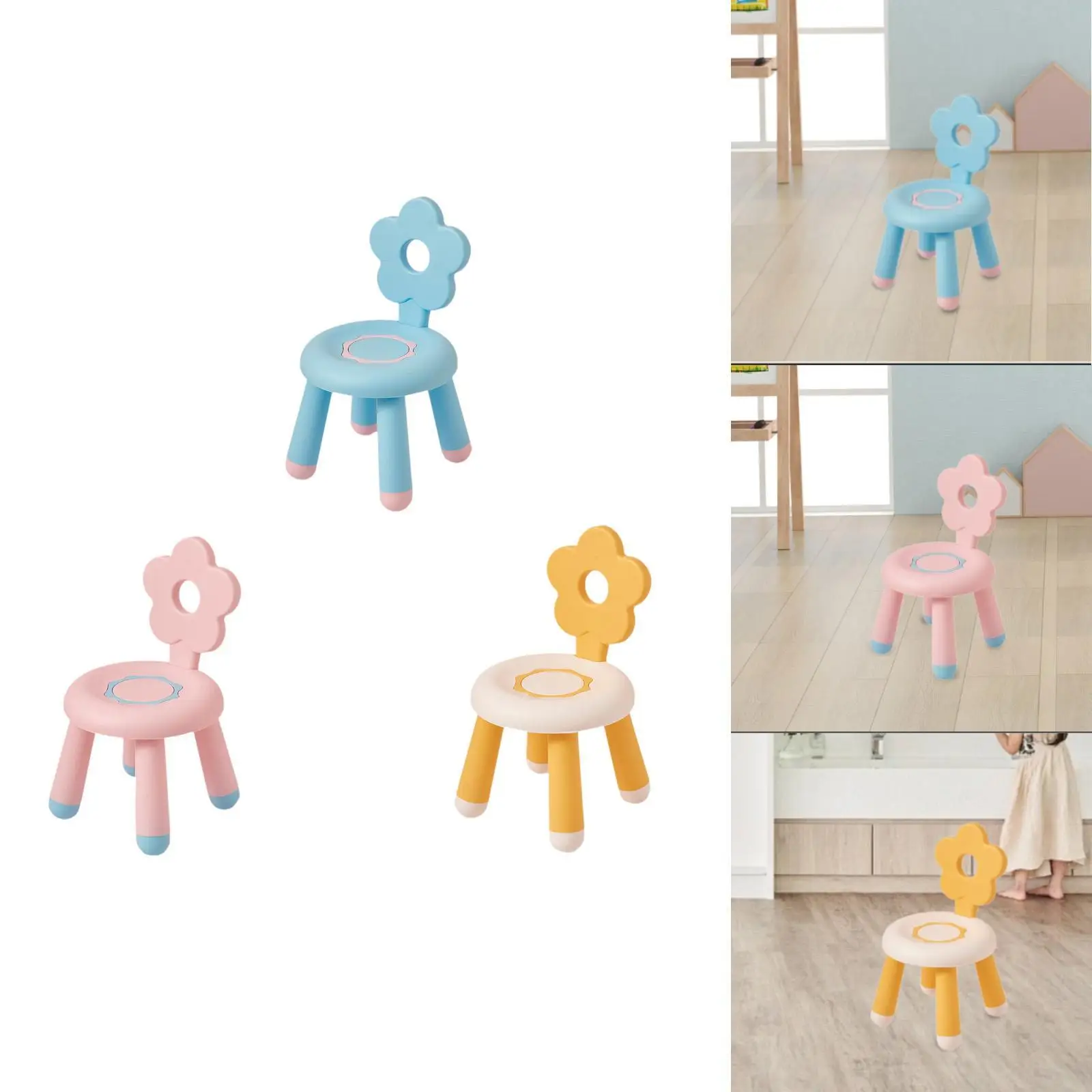 

Детский стул, маленькая скамейка с широкой спинкой, детская мебель, утолщенное сиденье, низкий табурет для патио, домашнего обучения, школы 1-8 лет