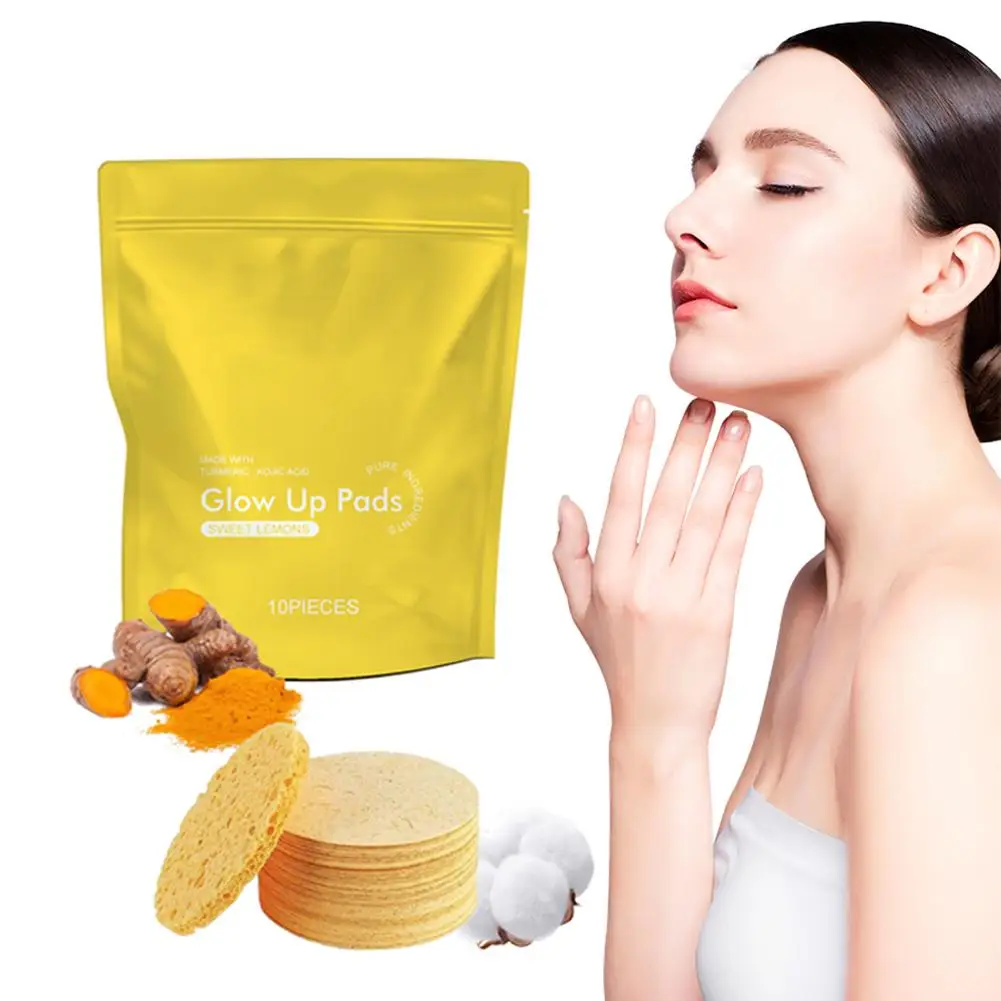 Kurkuma Kojic Pads wieder verwendbare natürliche Haut Peeling Schwamm Baumwolle Gesicht Schwamm Kit für Make-up Entfernung f7g5