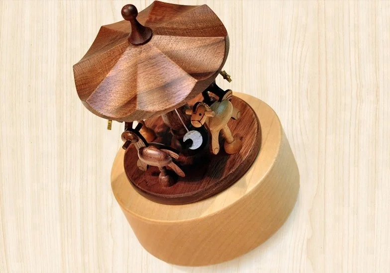 Latest wooden gift items merry-go-round music box