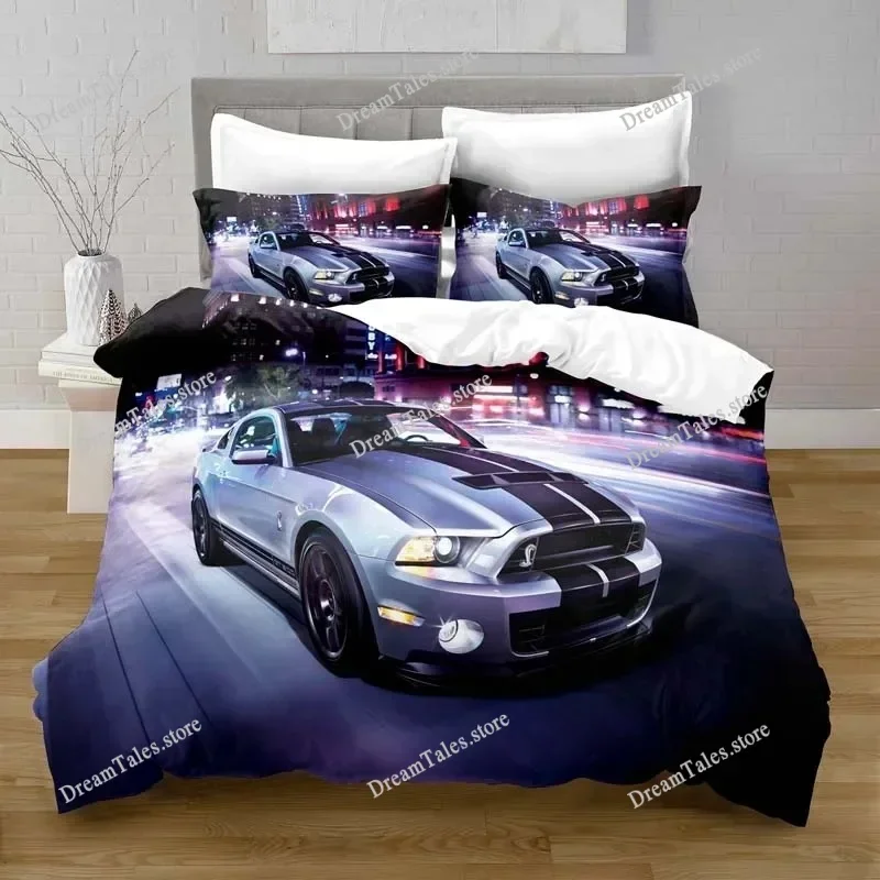 Cars Vehicles Bedding Set Boys Bedroom Decor Quilt Cover Pillowcase Cars Racing Print Bed Linen Set King Queen for Adults741 6