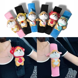Cute Cartoon Car Sefety Seat Belt Cover for Women Child Baby Isofix Shoulder Pad Protection Plush Padding Car Accessories