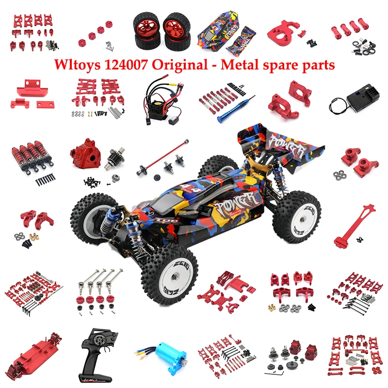 WLtoys RC Car 124007 1/12 New Original Spare Parts Anti-Collision Component Chassis Shell Tire Dog Bone Brushless Motor ESC