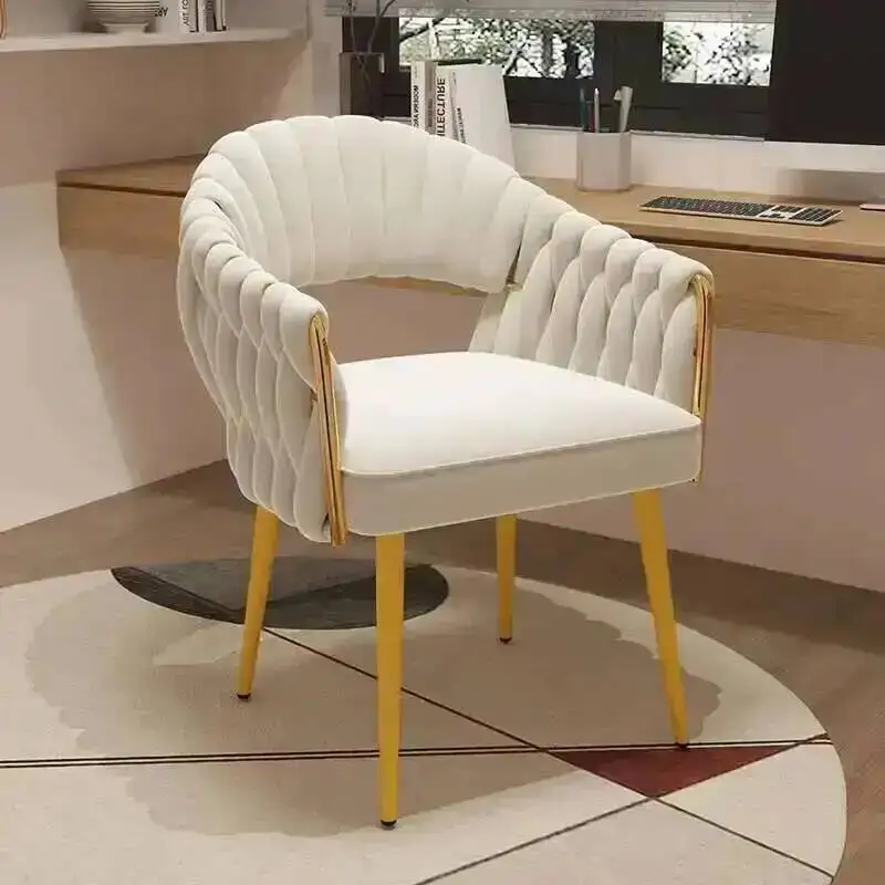 Chair Swivel Living Nordic Room Armchair Modern Velvet Vanity Chair Bedroom Backrest Stool With Wheels Reading Chair Furniture