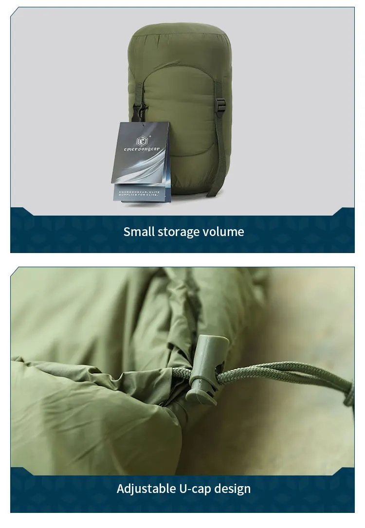Emersongear Blue Label Envelope Polar Schlafsack L/R Bunting Jagd Outdoor-Sport Training Wandern Nylon OD – Detail 7
