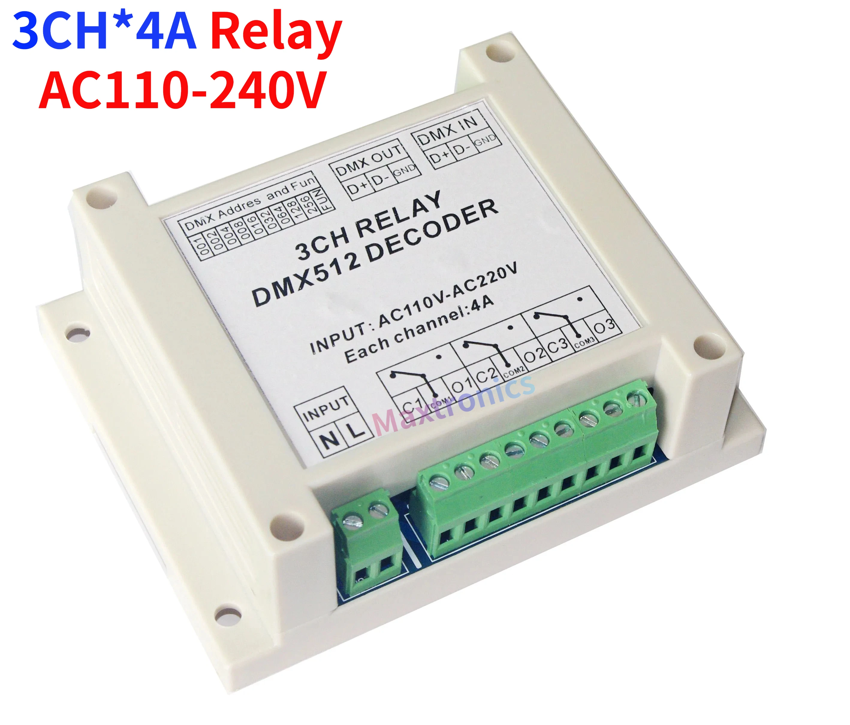 NEW AC110-220V LED Controller DMX512 Relays Decoder RGB Led Strip Lights DMX-RELAY-3CH/4CH-220 Use For Led Strip Lamps