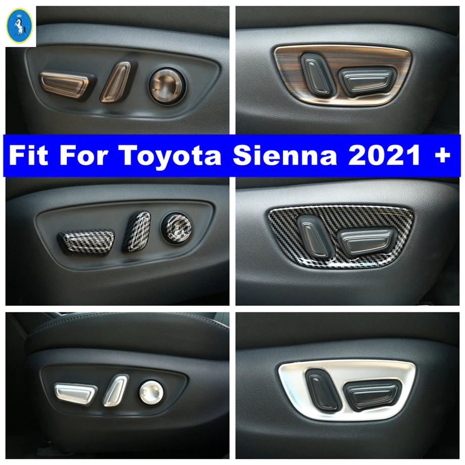 

For Toyota Sienna 2021 - 2025 Carbon Fiber Car Seat Backrest Adjustment Button Decor Panel Sticker Cover Trim ABS Accessories