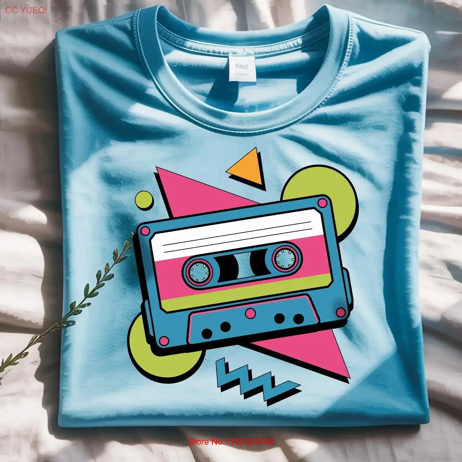 

Retro 80s T Shirt Colors Cassette Tape Vintage Neon Pop Music Top Hipster Clothing vintage Washed homme streetwear Stylish