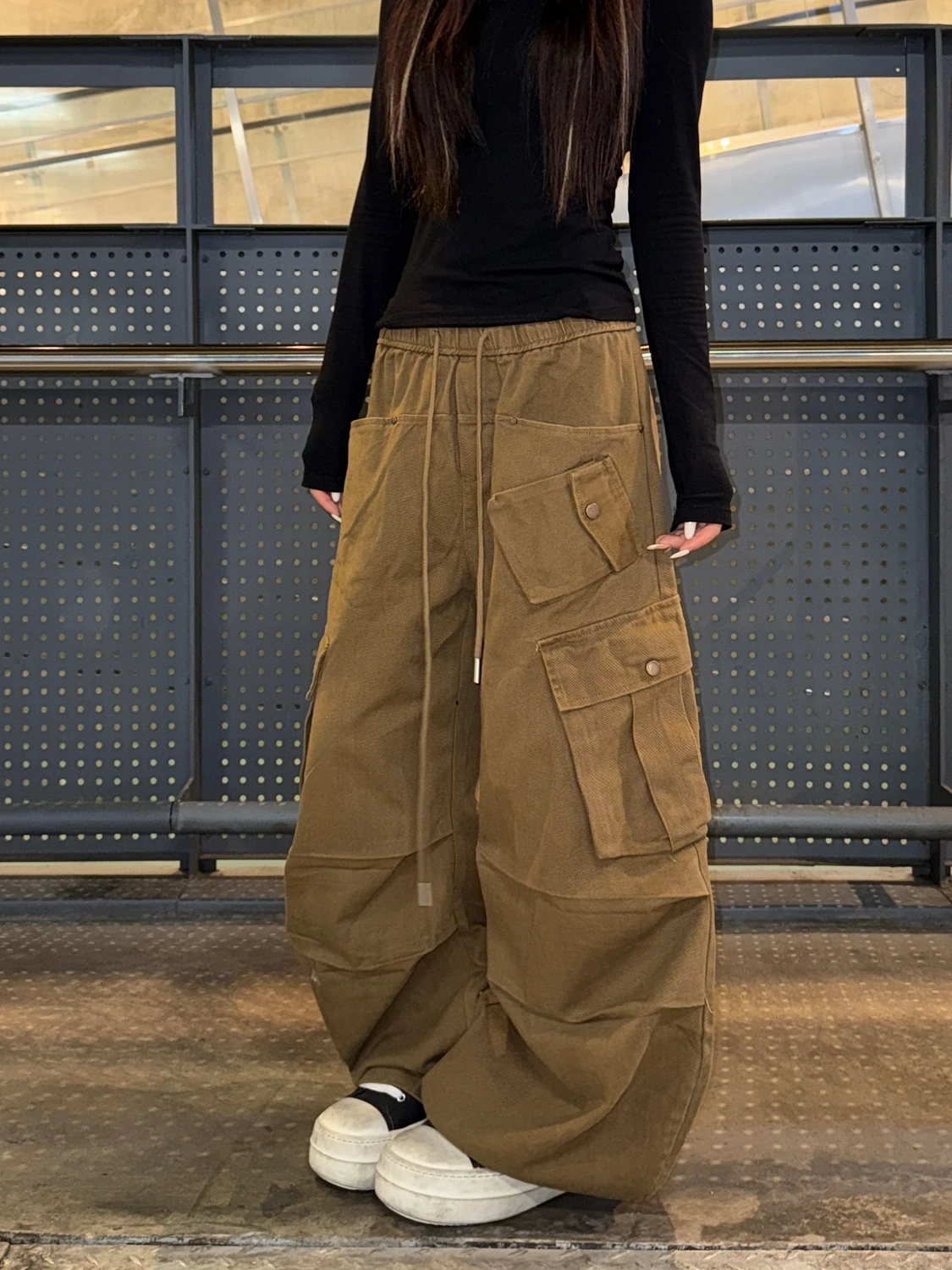 

American Texture Workwear Jeans Straight Leg Wide Leg Pants Men Women Deconstructed Multi ket Design Casual Denim Trousers