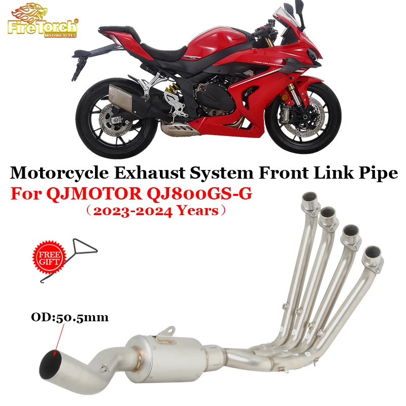 

For QJMOTOR SRK800RR QJ800GS-G QJ 800 GS-G 2023 2024 Motorcycle Exhaust Escape System Front Link Pipe Connecting 51mm Muffler