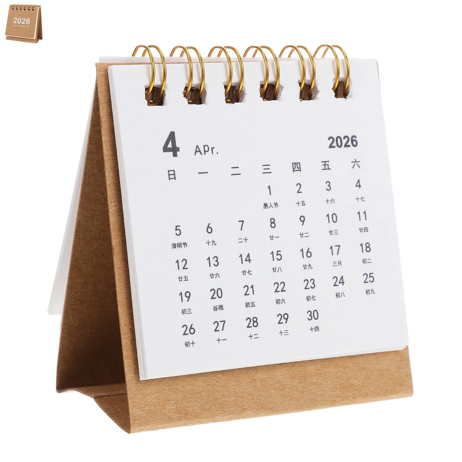 

2026 Mini Desk Calendar Compact Desktop Block Calendar with Stand Daily Task Tracker Paper Planner for Office Workspace