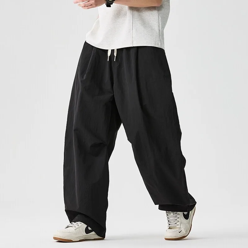 Wide Leg Pants Men and Women 2026 New Light Thin Solid Casual Harun Pants Elastic Waist Loose Oversize Fashion Trendy Streetwear - Image 4