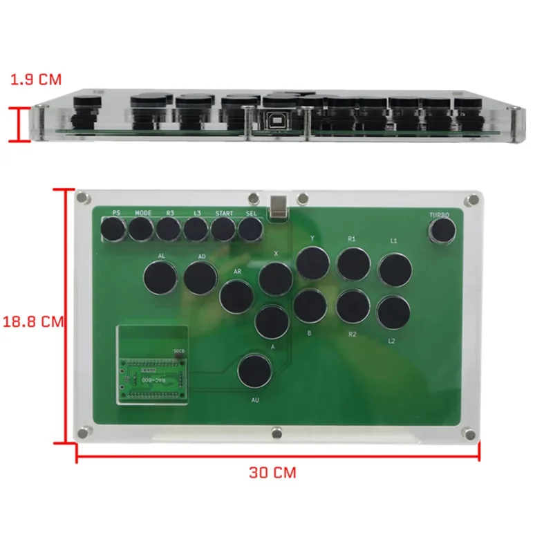 

FEB-DIY Ultra-Thin All Buttons Hitbox Arcade Joystick Fight Stick Game Controller for PS4/PS5/PC/ USB Hot-Swap Cherry