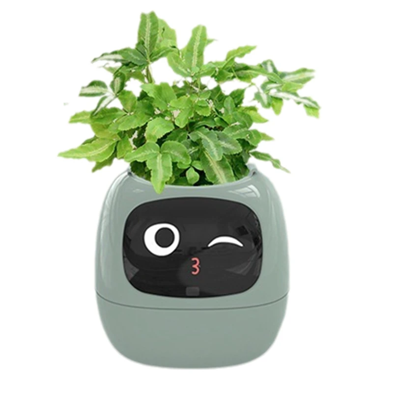 A013 Ivy Smart Planter,USB Rechargeable Indoor Small Flower Pot for Indoor Decoration Make Raising Plant Easy and Fun Green