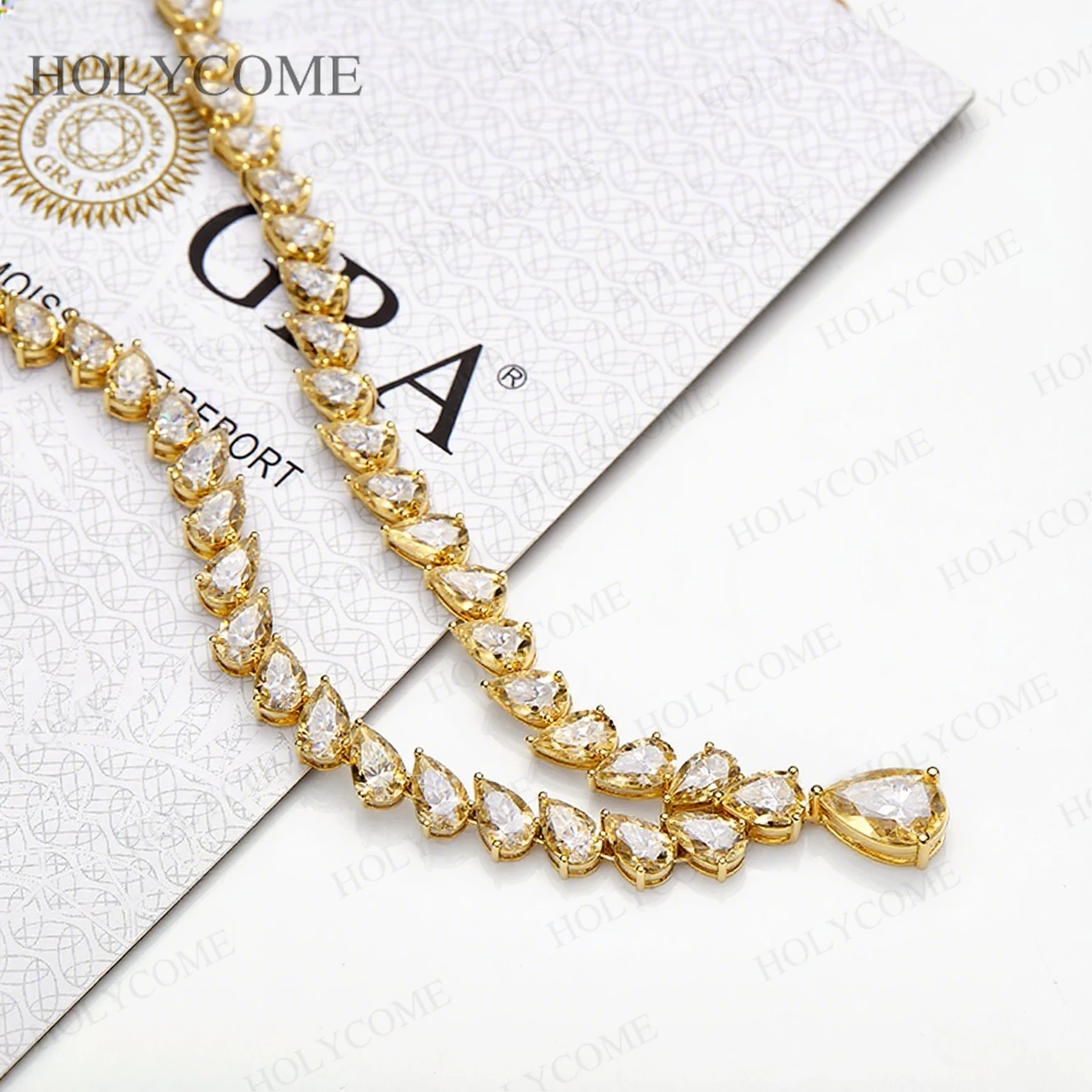 

Solid 925 Sterling Silver Hip-Hop Moissanite Tennis Necklace With GRA D Color for Woman Men Party Anniversary Wedding Jewelry