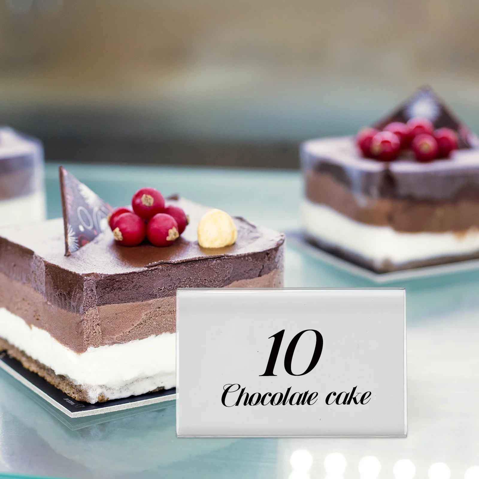 30 قطعة بطاقة عرض أكريليك واضحة الجدول تسجيل رقم حامل بطاقات المنتج منضدية تسجيل أصحاب تصميم مائل عالية الوضوح