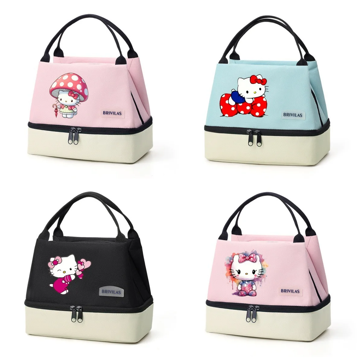 

For Kt Insulated Lunch Bag Portable Lunch Box Storage Bag Foldable Insulated Cooler Handbag Office School Picnic Christmas Gift