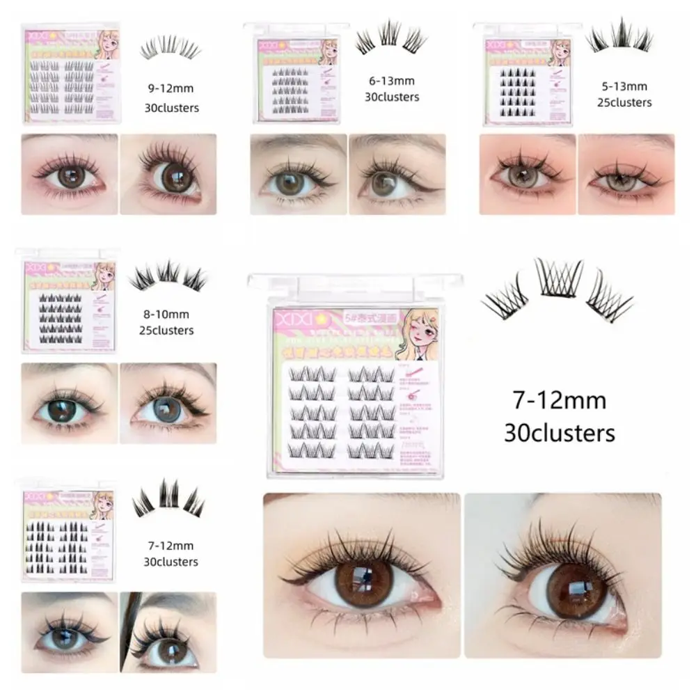 Süße selbstklebende Wimperncluster, Make-up, wiederverwendbar, selbstklebend, falsche Wimpern, individuelle DIY, kleberfrei, gefälschte Wimpern für Frauen/Mädchen