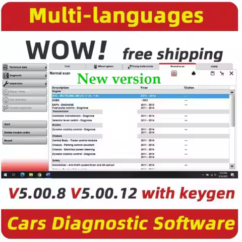 Latest 2024 W-ur-th WOW V5.00.12 WOW 5.00.8 R2 Car Software Multi-languages with Keygen For Tcs Multi-diag Cars Diagnostic Tool