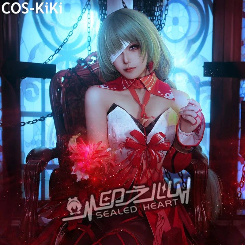 

Костюм для косплея COS-KiKi с волнистыми волнами, красным Пауком, лилией, великолепное платье, костюм для косплея, Женский костюм для Хэллоуина