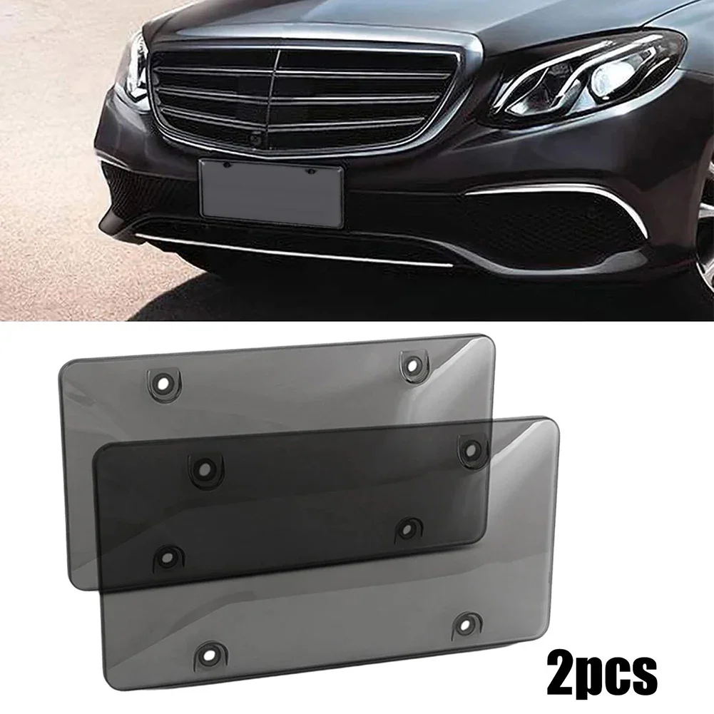 

2 Pack Car License Plate Tinted Tag Shield Cover Plastic Clear Protectors Car Licenses Plate Frames Exterior Accessories