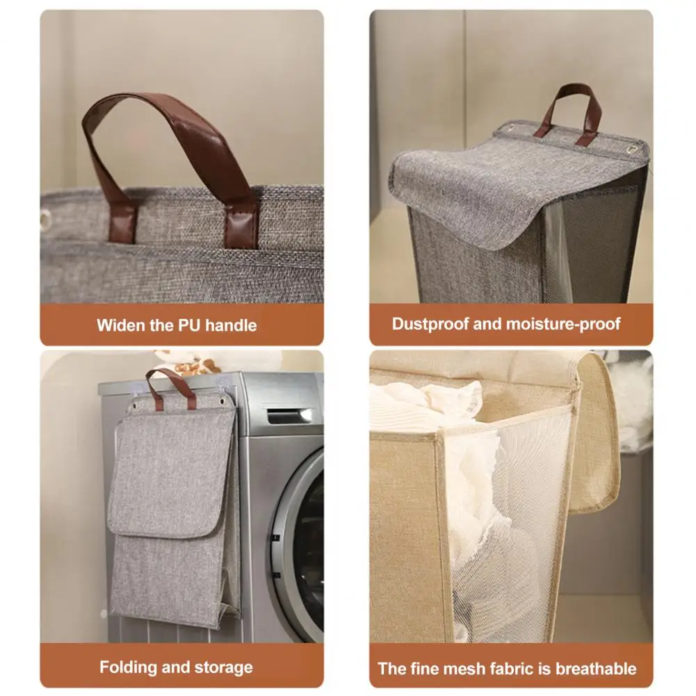 Sundries Organizer Collapsible Laundry Basket with Lid Capacity Clothes Hamper Organizer Foldable Dirty Clothes for Bathroom