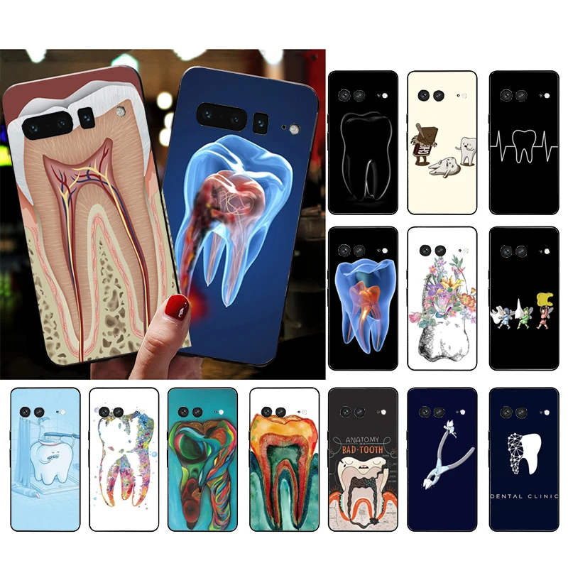 Phone Case for Google Pixel 9 Pro XL 8 7 6 Pro Pixel 8A 7A 6A 4A 3A 3XL Pixel 8 7 6 5 4 Tooth Dentist Dental Case