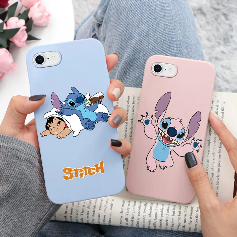 Stitch Case dla iphone 7 8 Plus SE 2020 pokrowiec ochronny Anime Cartoon miękkiego silikonu Funda dla iphone 7 Plus 8 Plus 7 + SE2020 torba