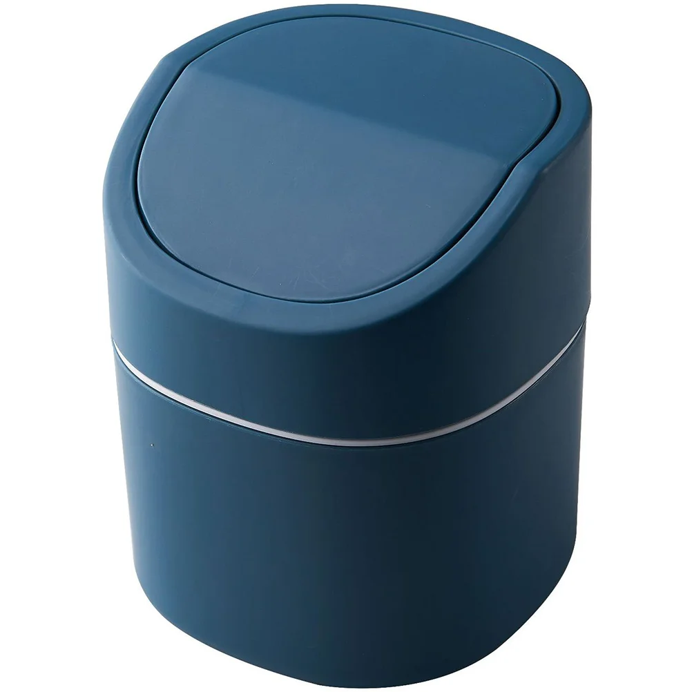 

1pcs Mini Tabletop Trash Can With Swing Lid For Bathroom Kitchen Countertop Desktop Modern Small Garbage Bin Waste Basket