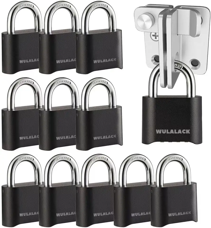 

4-Digit Weatherproof Combination Padlock, 12 Pack for Outdoor Sheds, Gates & Storage Units