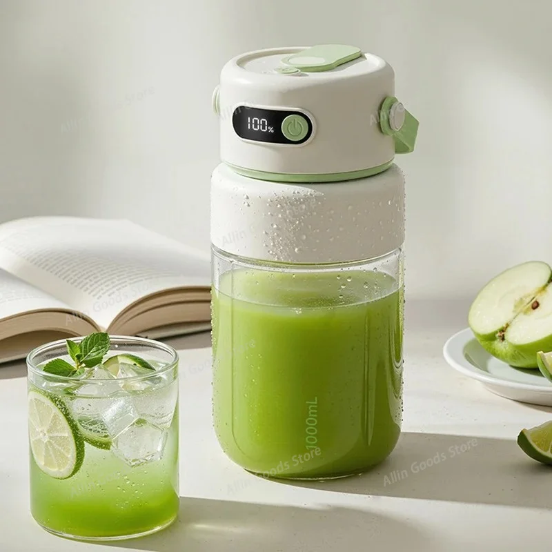 New Full Glass Juicer Household Small Automatic Ice Crushing Blender, Portable juice Cup USB Electric Fruit Home Smoothies Mixer