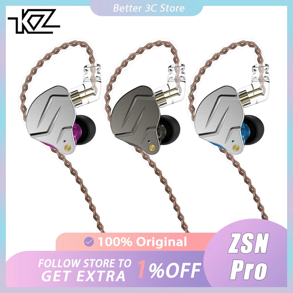 

KZ-ZSN Pro Wird Earphone Noise Reduction Pluggable Bass HIFI In-ear Earphone Lightwight Custom Sports Gamer Accessories