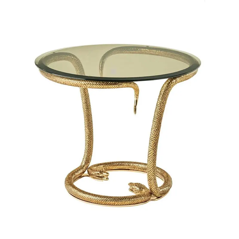 Table d'angle créative pour salon américain moderne, surface en verre trempé, table d'appoint pour canapé