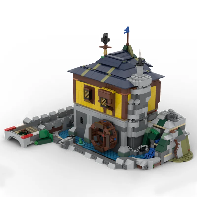 

1364 Parts MOC Building Block DIY Castle Model Medieval Residence Modular Street View Model Assembly Cricks Toys Christmas Gifts