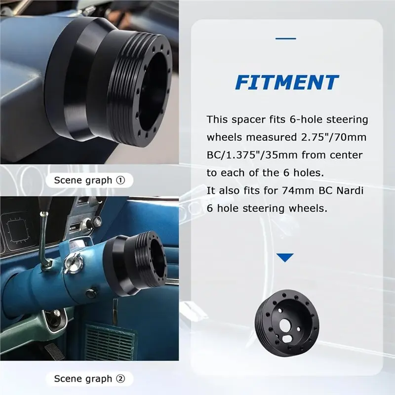 1" 6-Hole To 3-Hole Steering Wheel Adapter Conversion Spacer, Steering Wheel Hub Adapter Grant Adapter Boss Kit