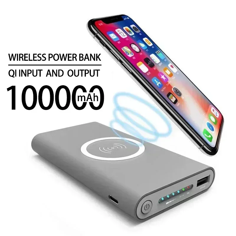 

100000 mAh Бесплатная доставка Беспроводной внешний аккумулятор с быстрой зарядкой Портативный светодиодный дисплей Внешний аккумулятор для HTC PowerBank