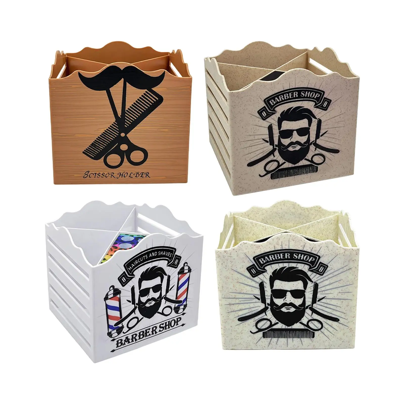 صندوق حامل مقص الحلاق ومنظم لخزانة الشعر للمشابك والفرش والأمشاط