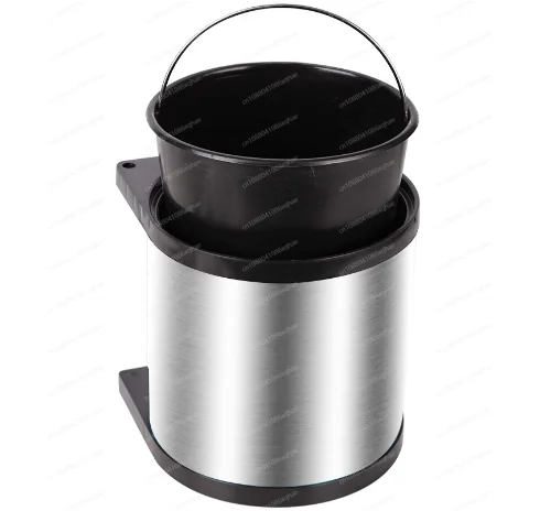 Space-Saving White Kitchen Trash Can - Rotatable Pull-Out Sliding Bin for Sink Corner & Cabinets