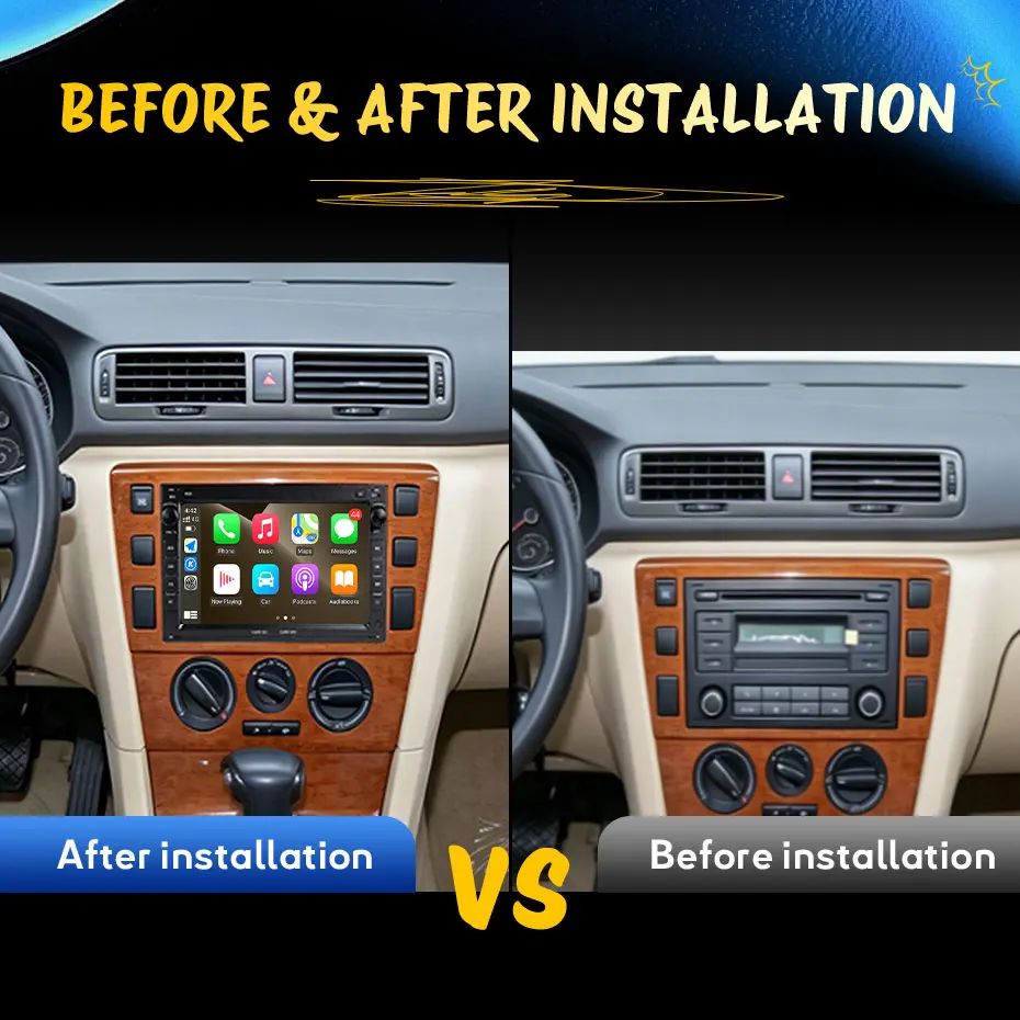 Android 16 (OS) DSP Stereo WiFi For VW Volkswagen Golf 4 Passat B5 Polo Transport T5 2004-2010 Car Radio Touch Screen Head Unit
