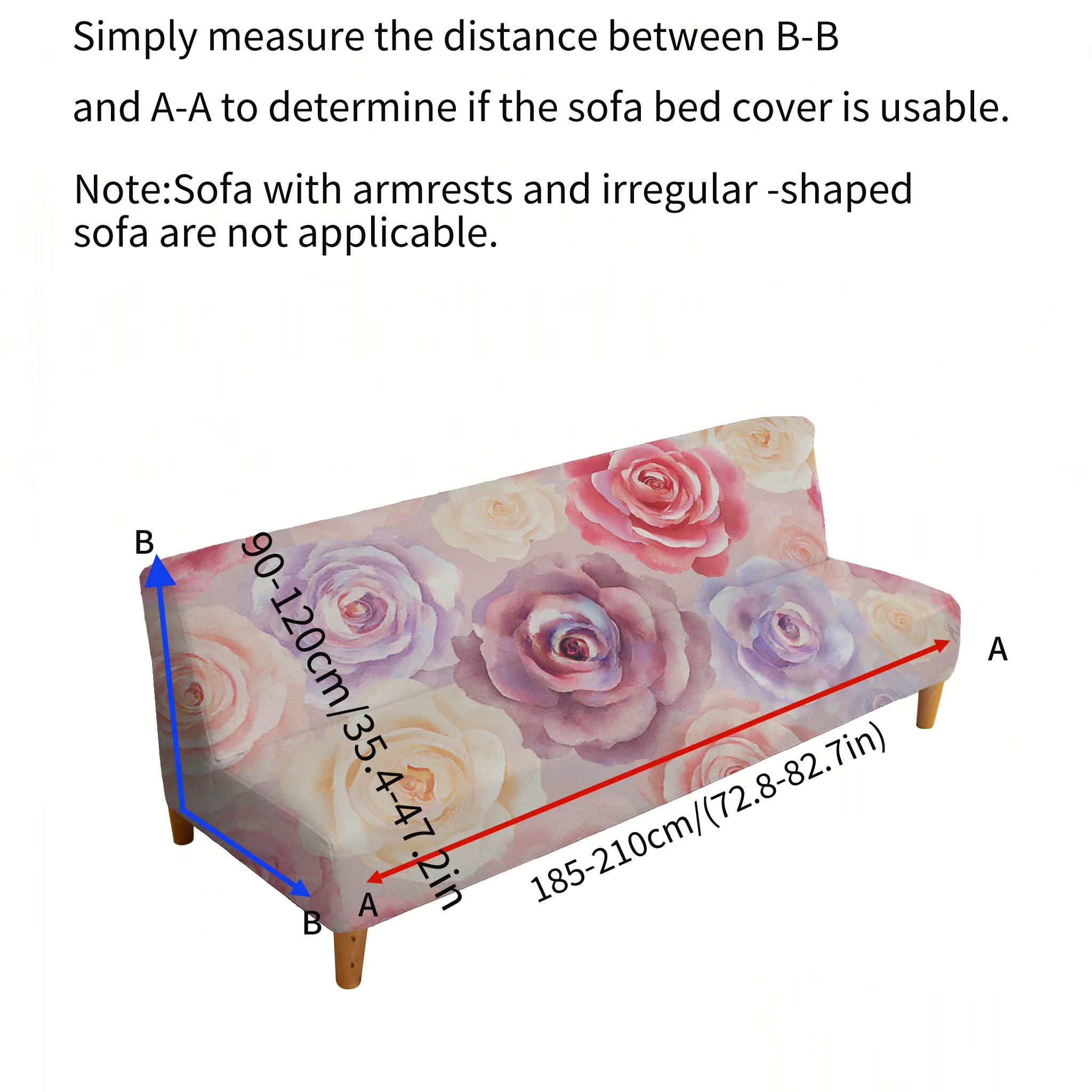 Stretch sofa bedspread, gentle wind color rose sofa bedspread, all-inclusive dust cover, easy installation, machine washable