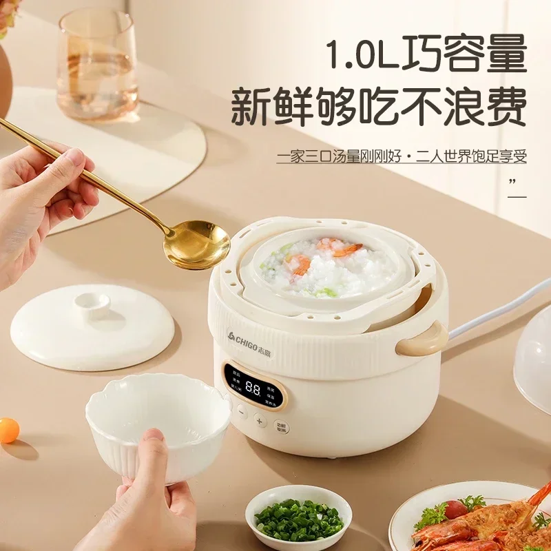 

Waterproof Ceramic Electric Stew Cup: Mini Baby Pot with Reservation for Porridge & Soup tapper alimentos