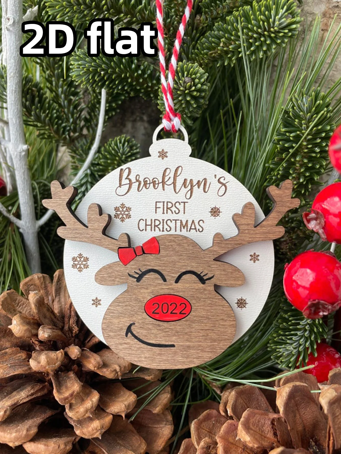 زينة عيد الميلاد الأولى للطفل - تذكار للعطلات المميزة - زينة شجرة عيد الميلاد المخصصة - هدية خاصة للأطفال لـ Ho