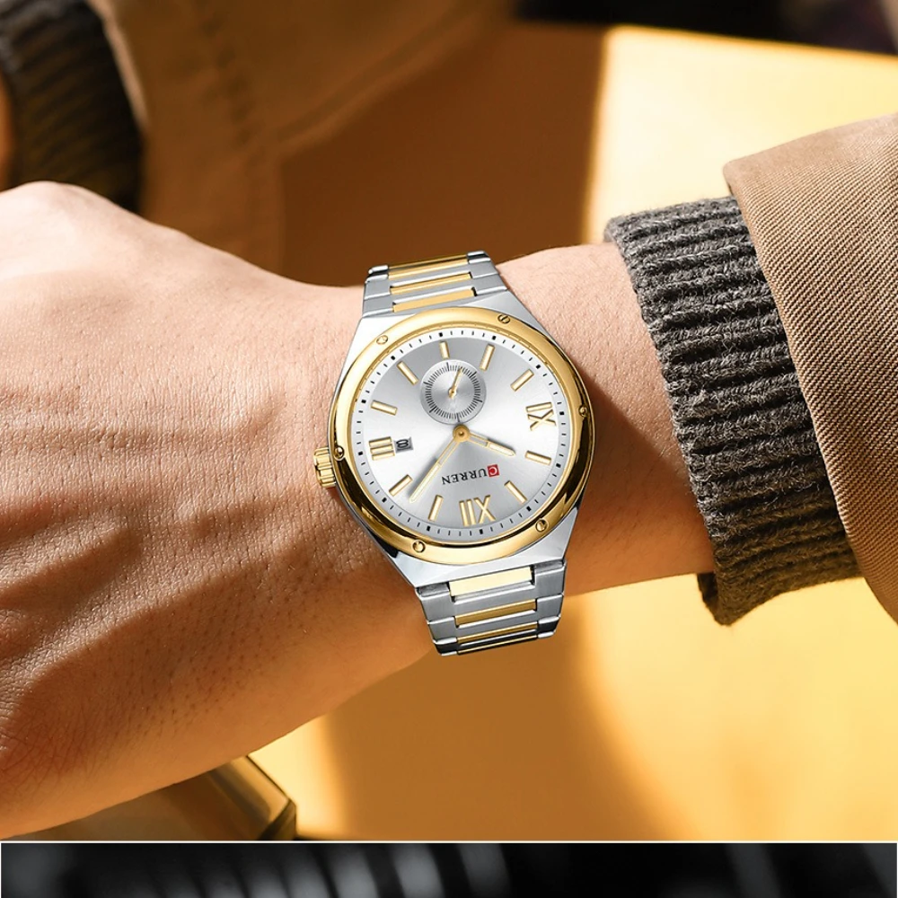 CURREN 8471 Luxury Steel Strip Men's Watch Waterproof Quartz Calendar Business Watches for Men Relogios Masculino Reloj Hombre