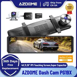 AZDOME 4K Dash Cam PG19X 11.26'' IPS Touching Screen Car DVR Recorder Super Capacitor Dual-Channel Car Camera 24H Parking Mode